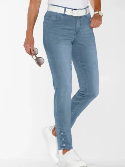 Jeans in verkürzter Form, Dehnbund