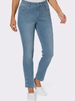 Jeans in verkürzter Form, Dehnbund