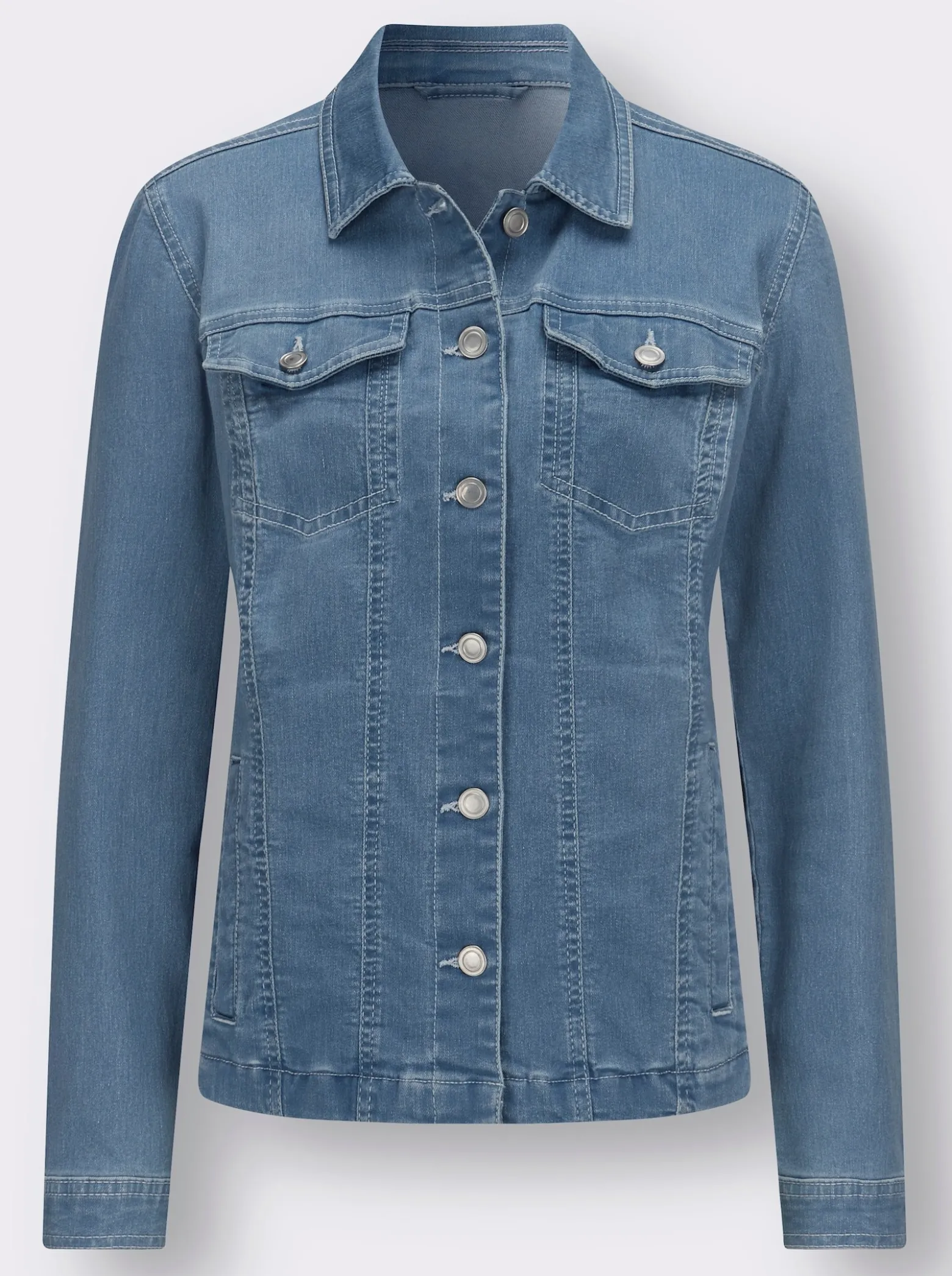 Jeansjacke mit aufgesetzten Brusttaschen