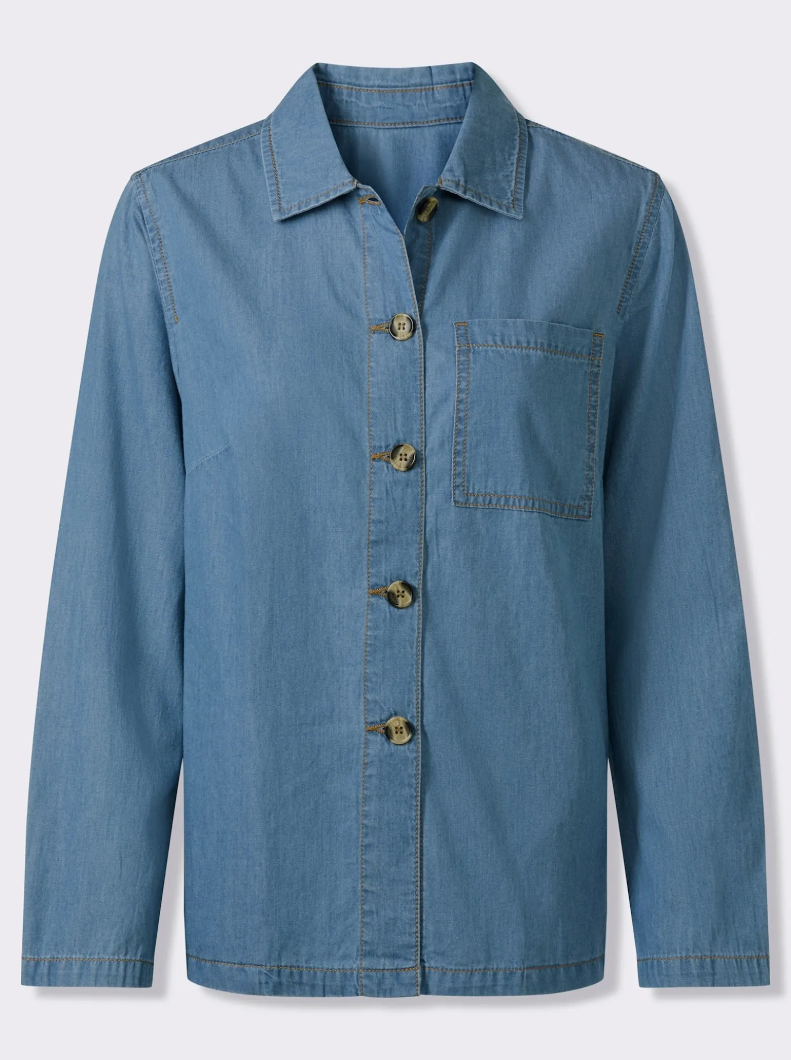 Jeansjacke mit Brusttasche
