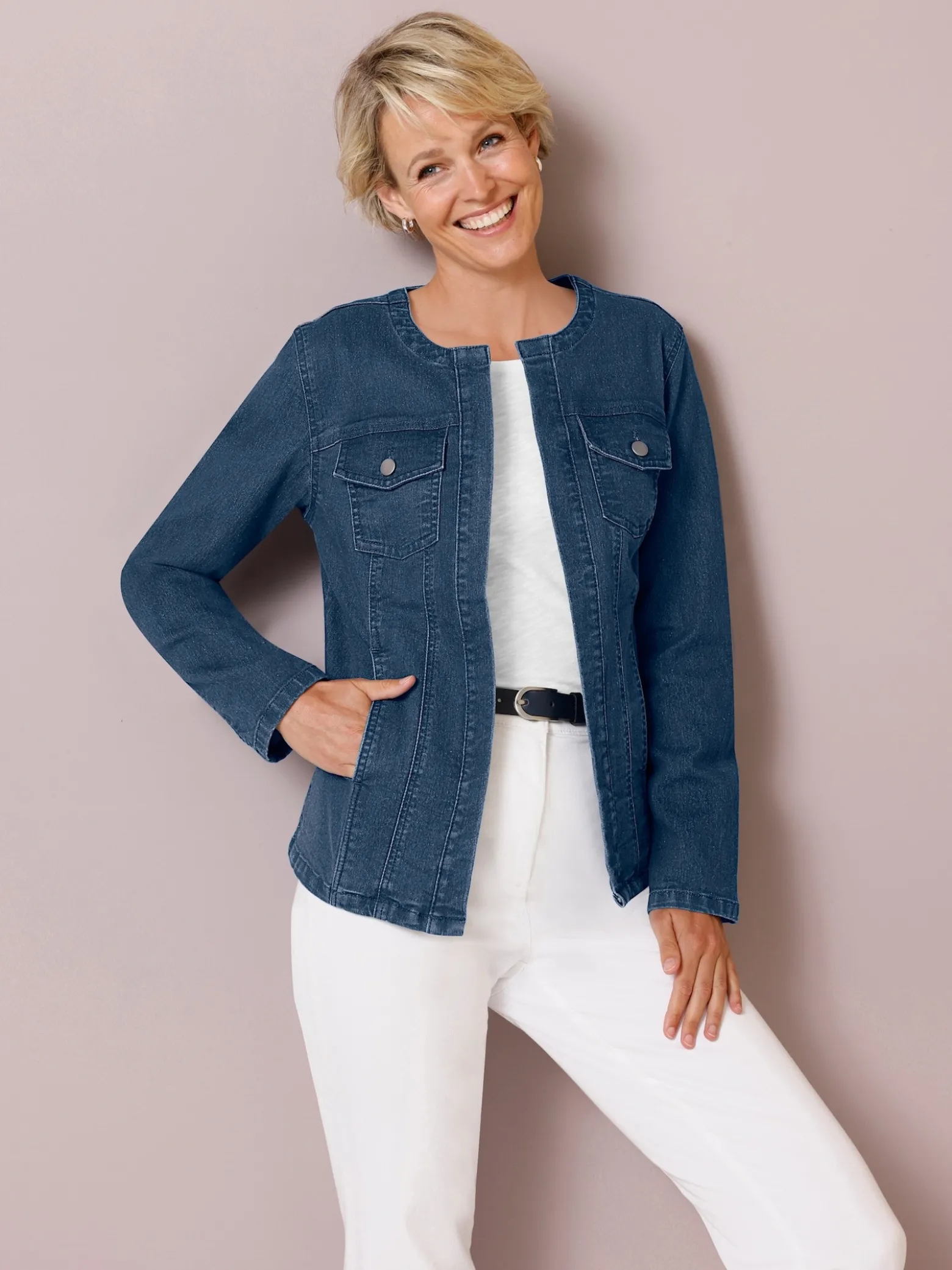 Jeansjacke mit Brusttaschen