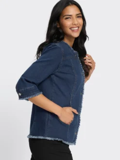 Jeansjacke mit Fransen