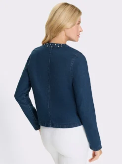 Jeansjacke mit Glitzersteinchen