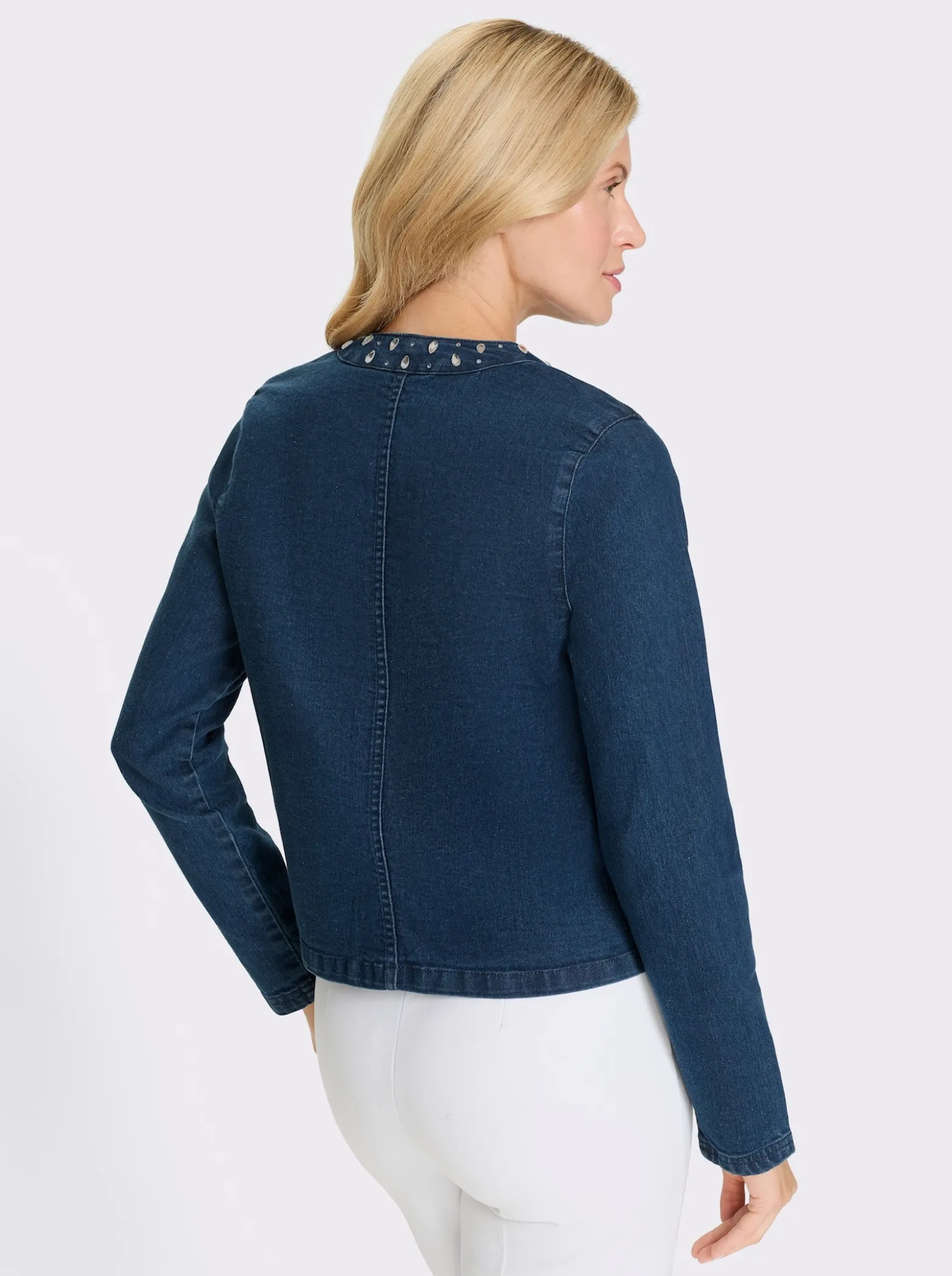 Jeansjacke mit Glitzersteinchen