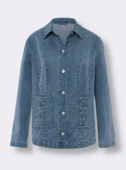 Jeansjacke mit optisch streckenden Nähten