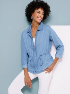 Jeansjacke mit Reißverschluss