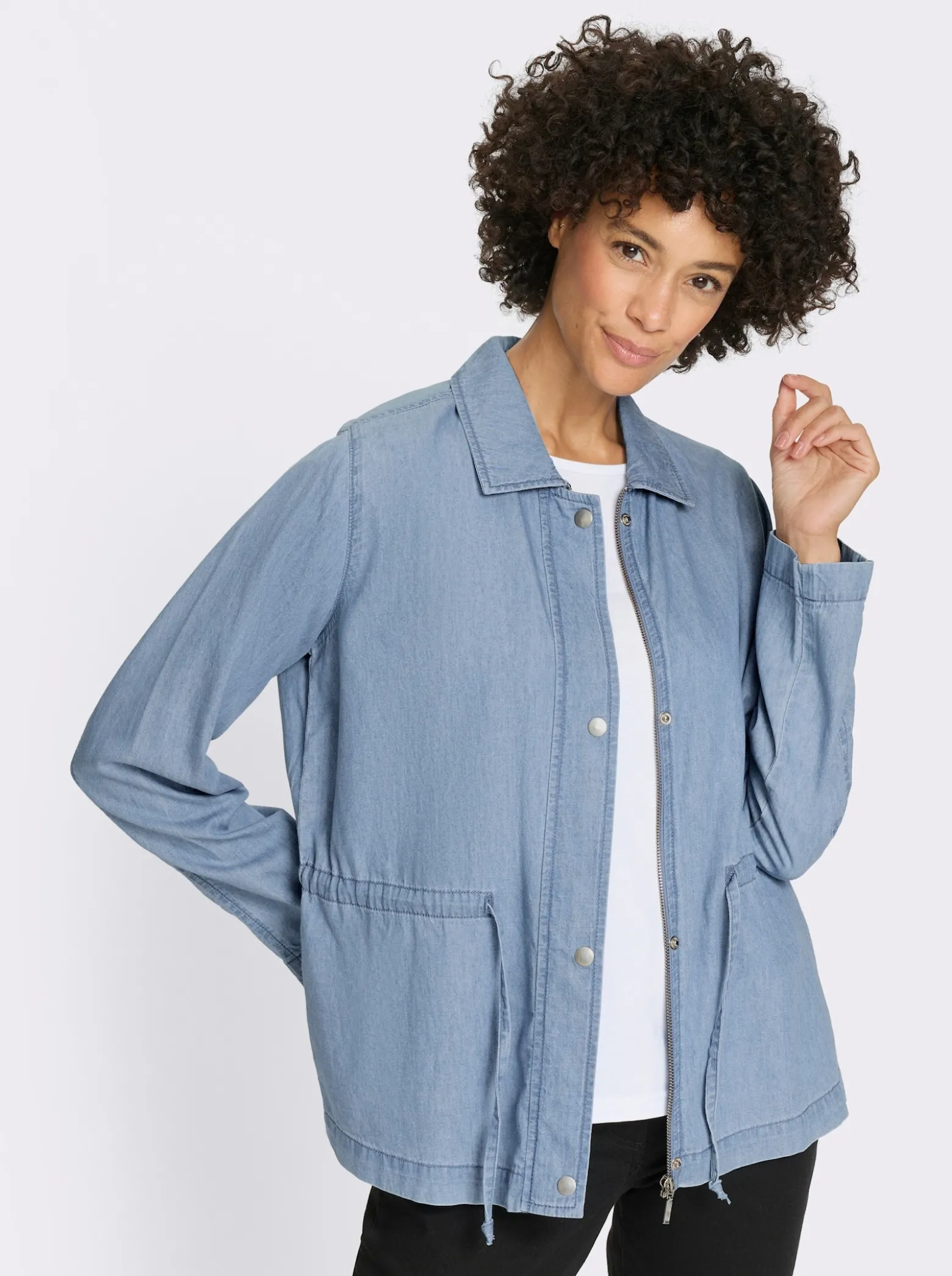 Jeansjacke mit Reißverschluss