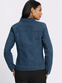 Jeansjacke mit Spitzenband