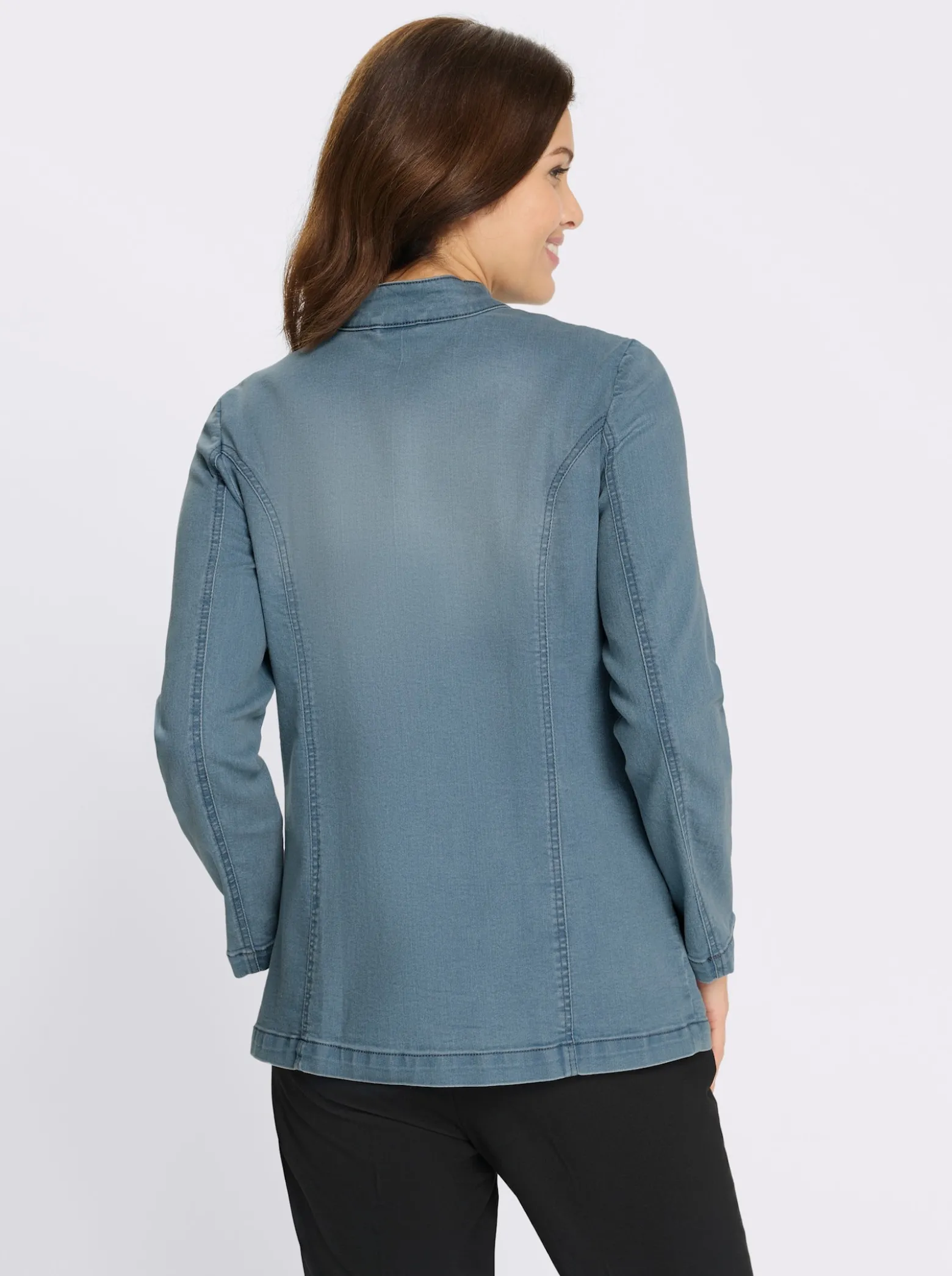 Jeansjacke mit Stehkragen