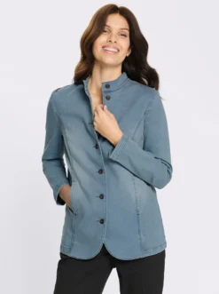Jeansjacke mit Stehkragen