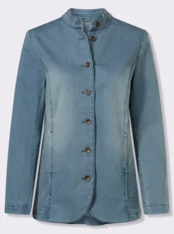 Jeansjacke mit Stehkragen