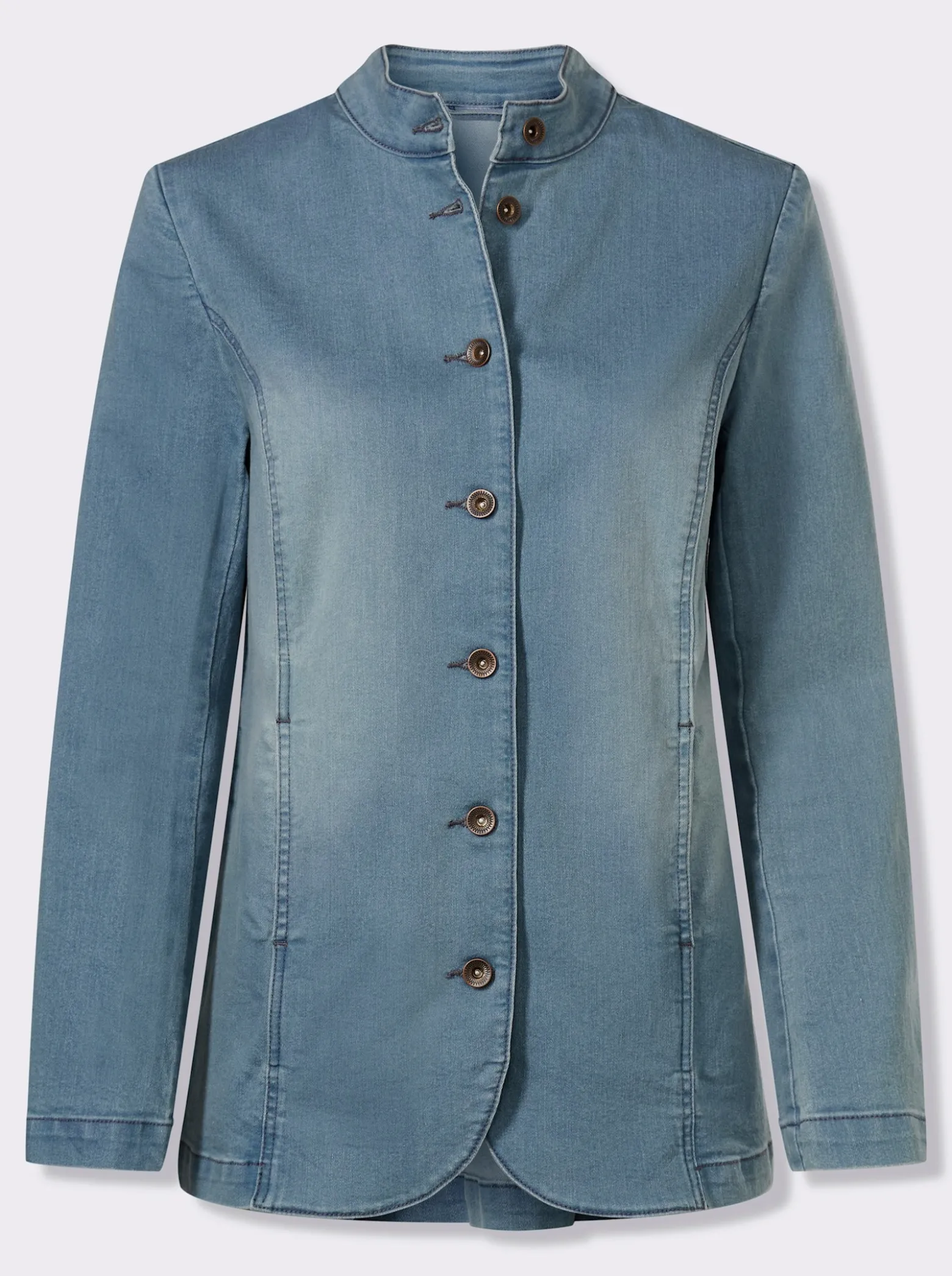 Jeansjacke mit Stehkragen
