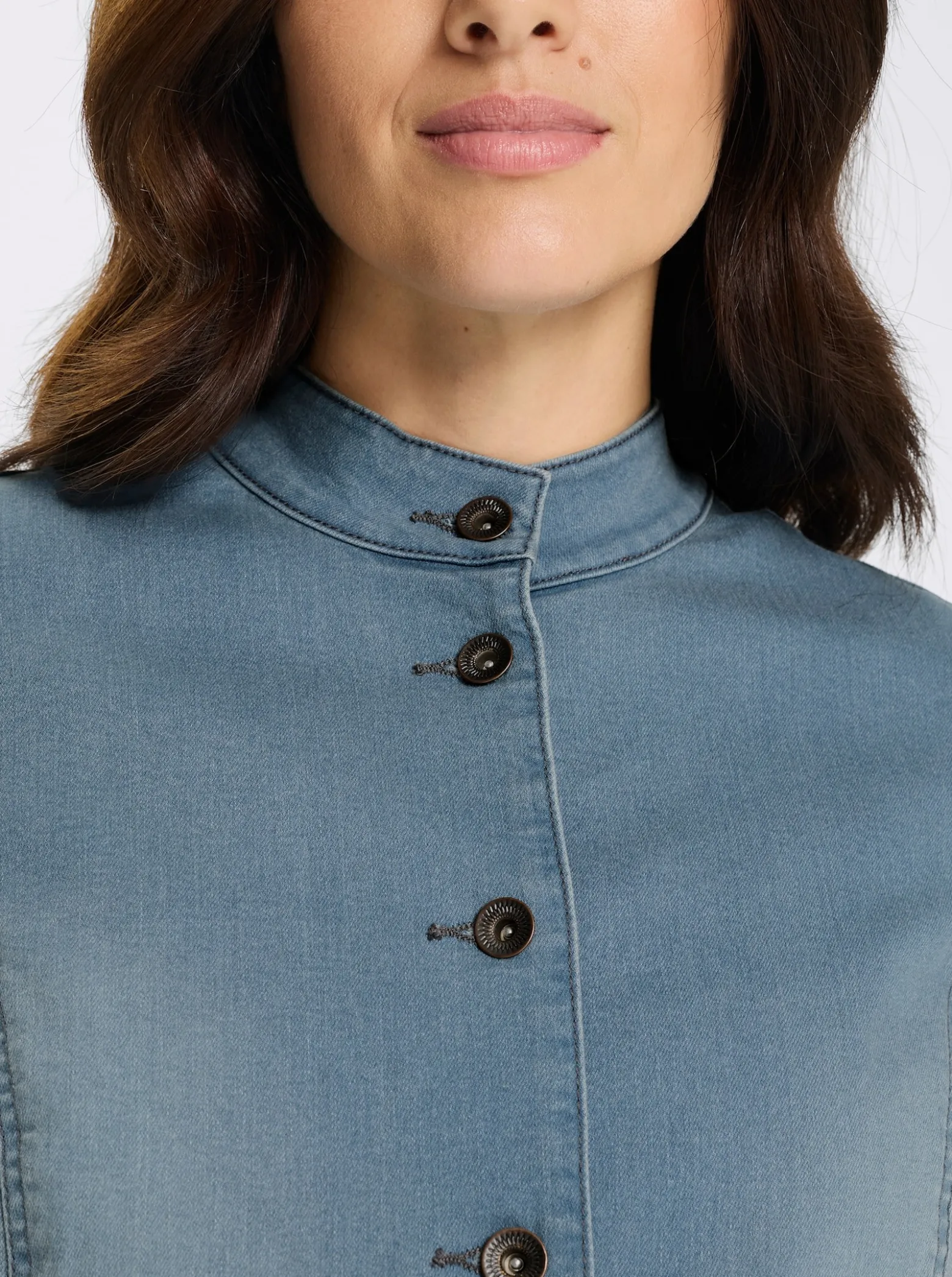 Jeansjacke mit Stehkragen