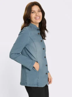 Jeansjacke mit Stehkragen