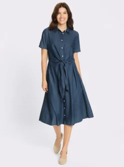 Jeanskleid in Wickel-Optik