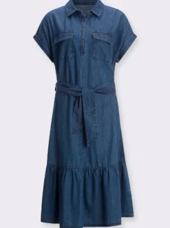 Jeanskleid mit abnehmbarem Bindegürtel
