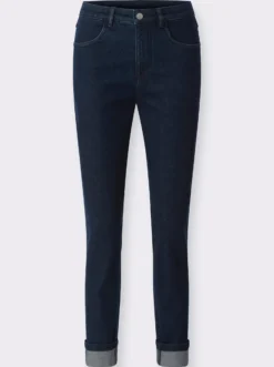 7/8-Jeans mit fixiertem Beinaufschlag