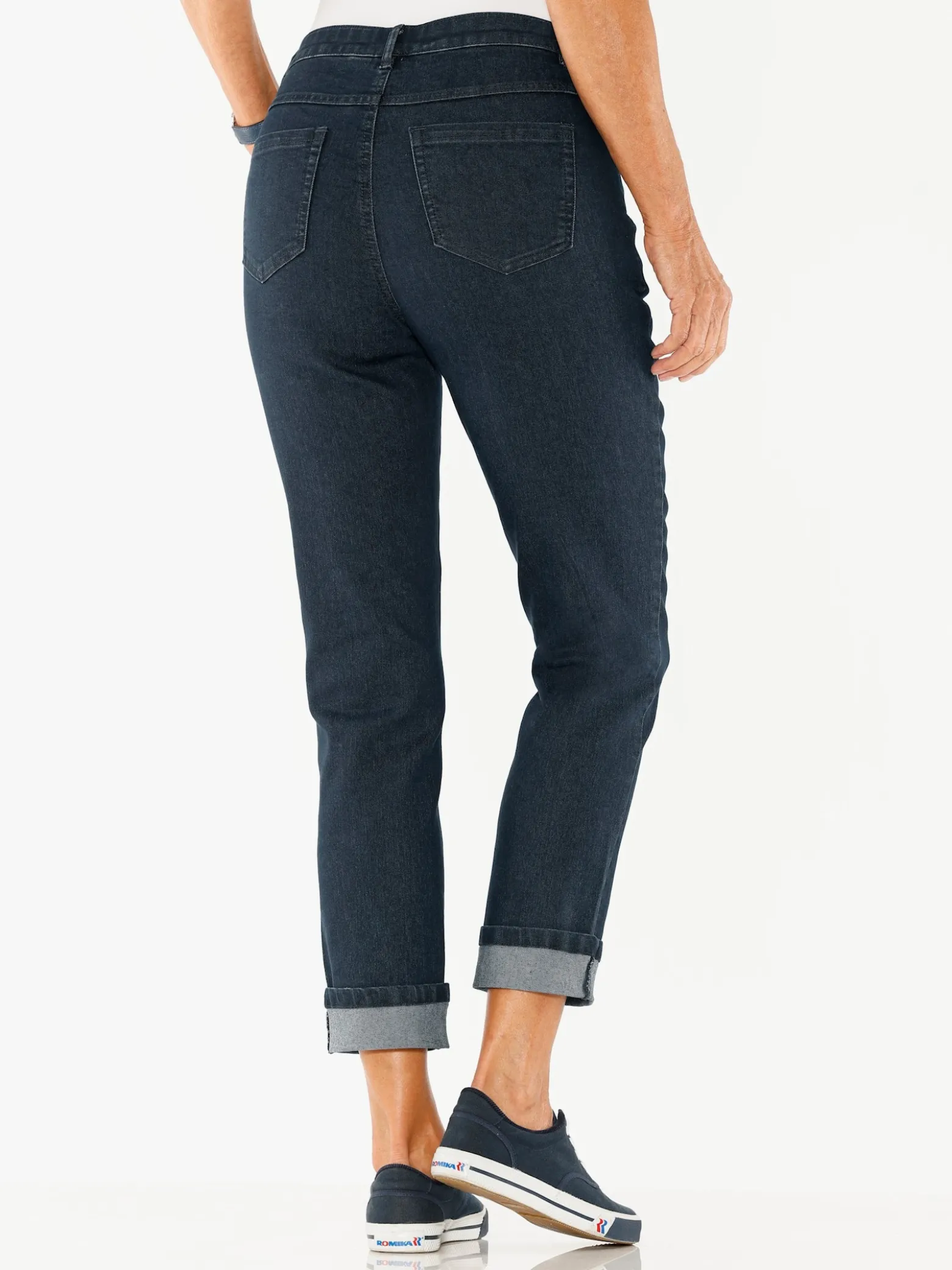 7/8-Jeans mit fixiertem Beinaufschlag