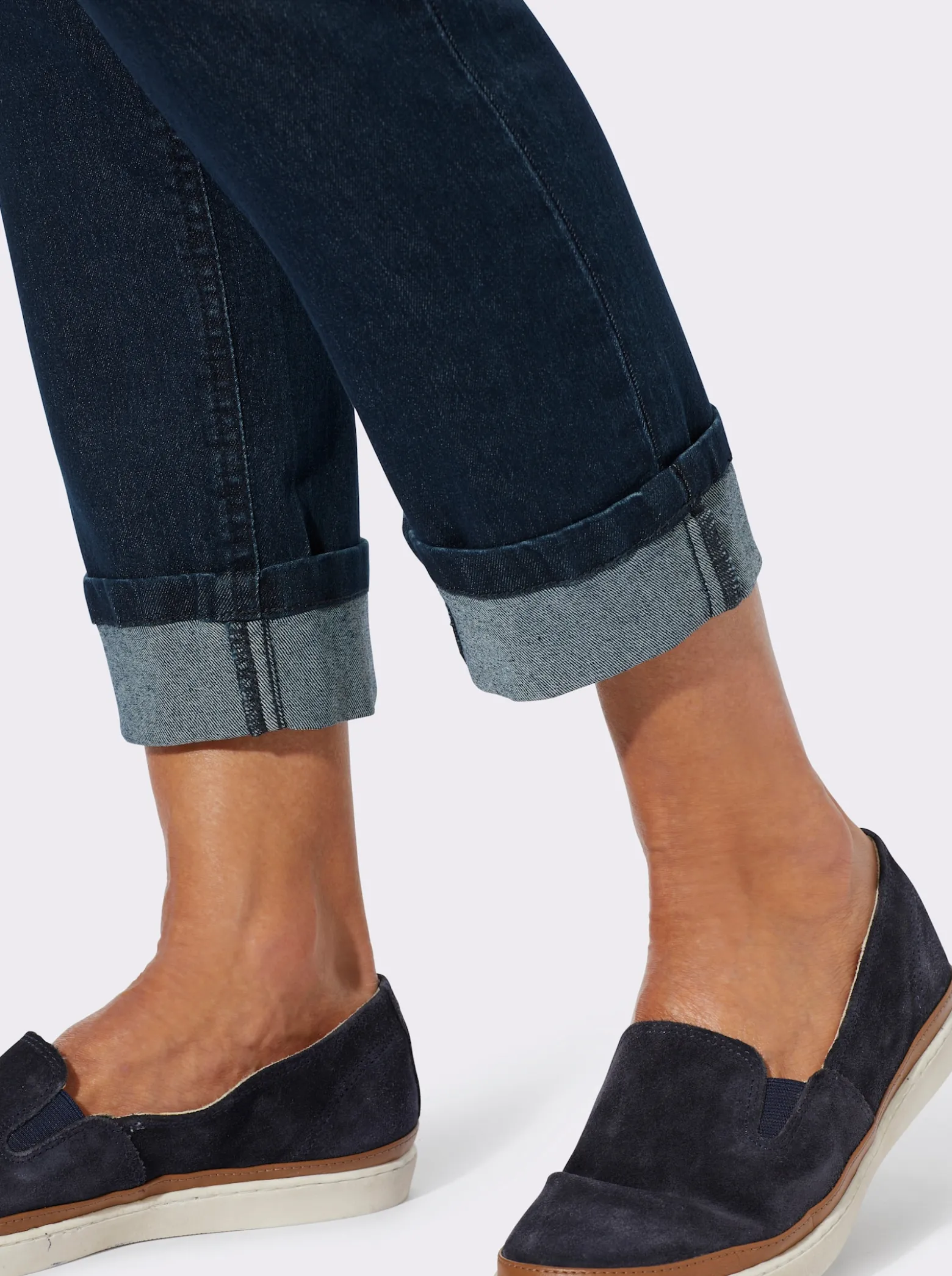 7/8-Jeans mit fixiertem Beinaufschlag