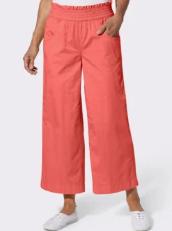 7/8-Jeans mit gesmoktem Dehnbund