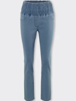 Jeans mit gesmoktem Rundum-Dehnbund