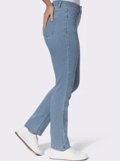 Jeans mit gestreiften Einsätzen