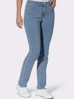 Jeans mit gestreiften Einsätzen