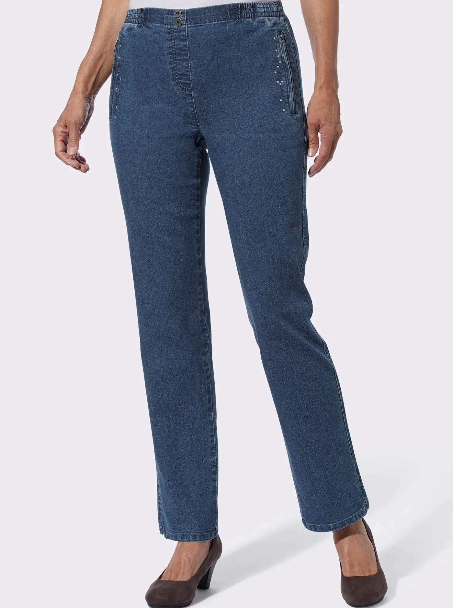 Jeans mit Glitzerstein-Details