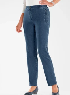 Jeans mit Glitzerstein-Details