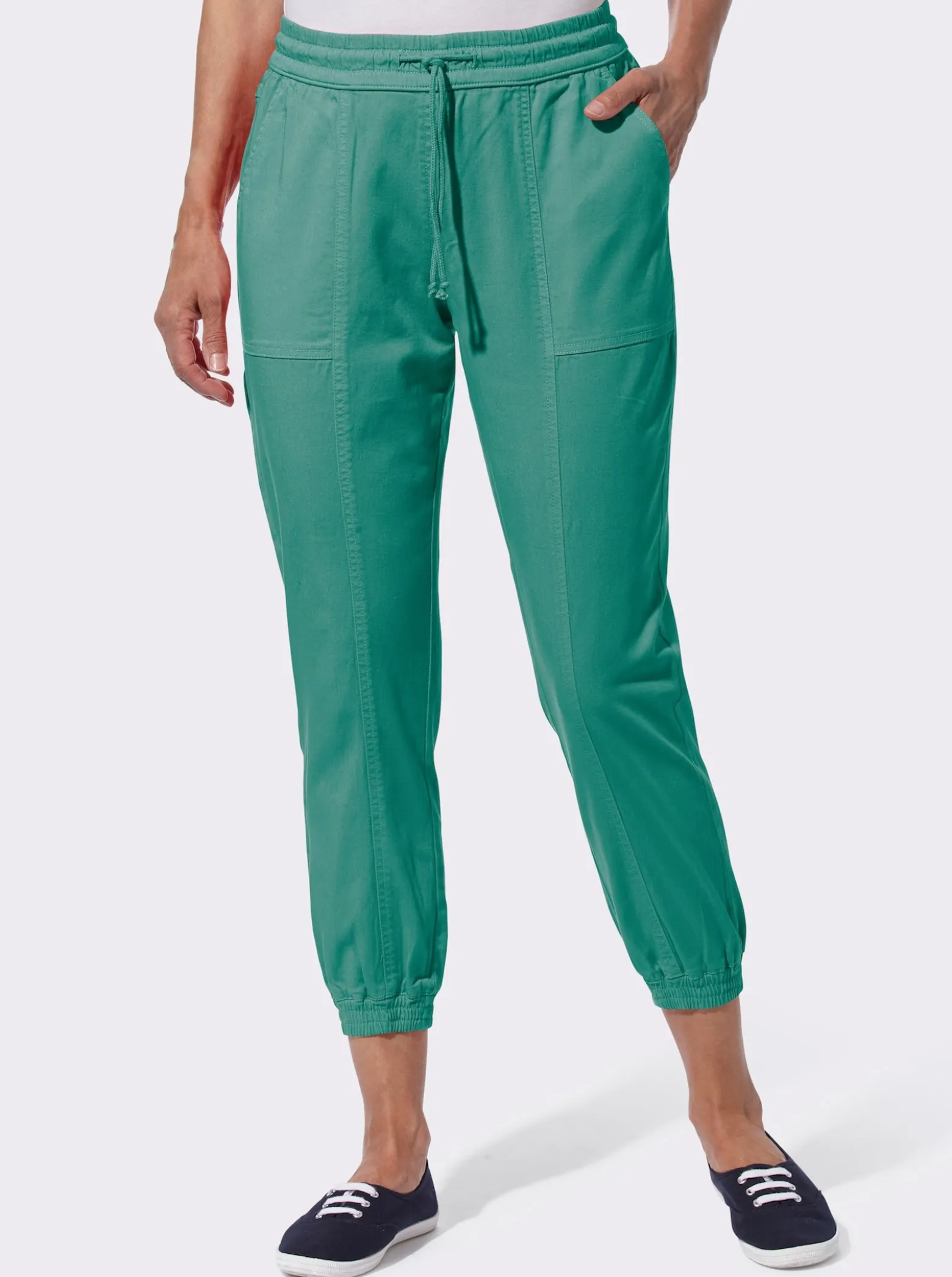 7/8-Jeans mit Gummibündchen am Saum