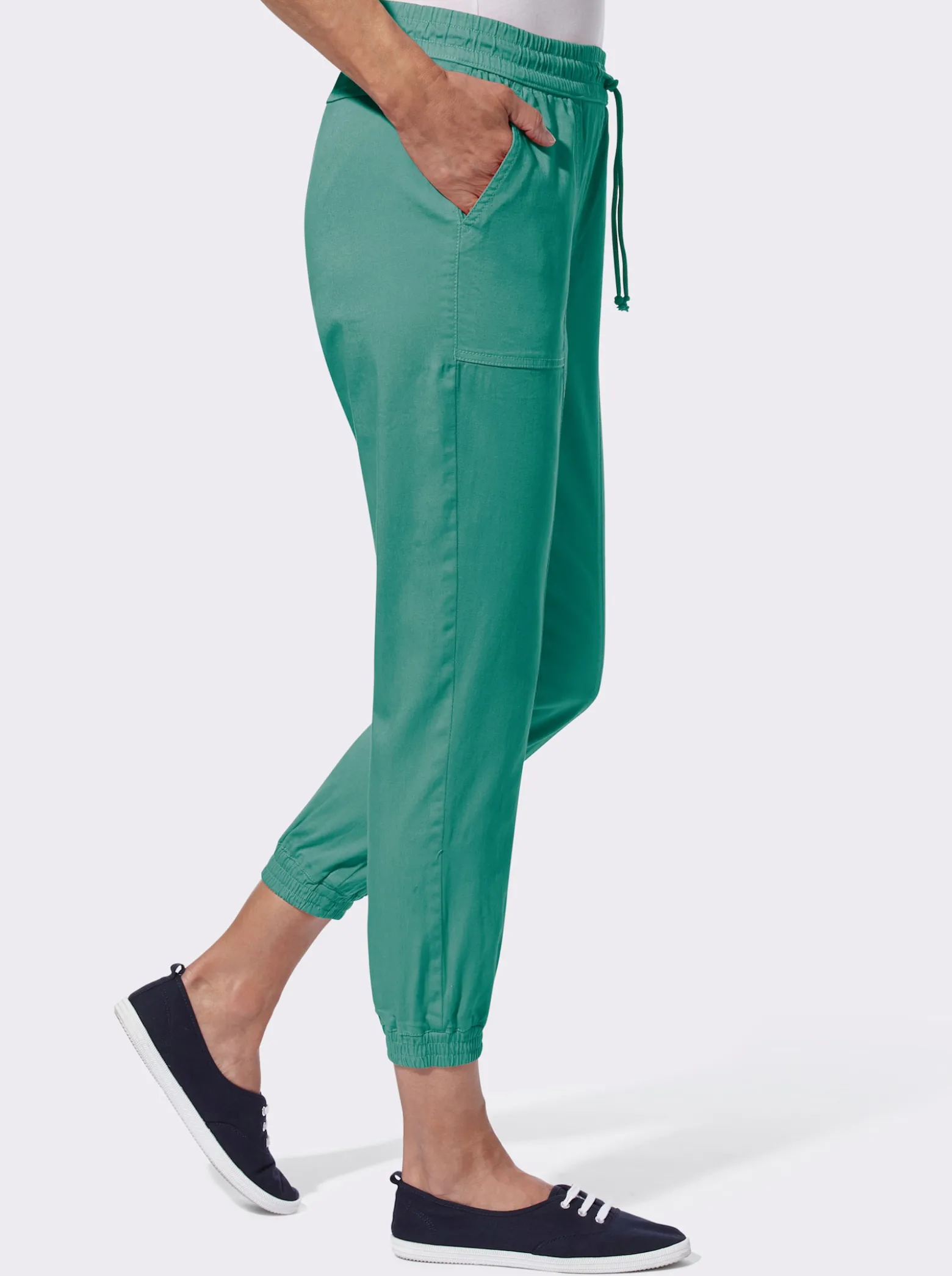 7/8-Jeans mit Gummibündchen am Saum