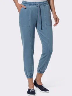 7/8-Jeans mit Gummibündchen am Saum