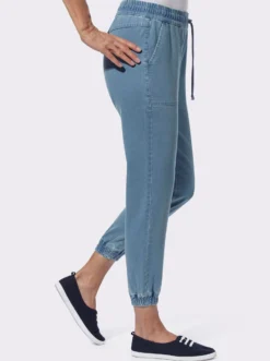 7/8-Jeans mit Gummibündchen am Saum
