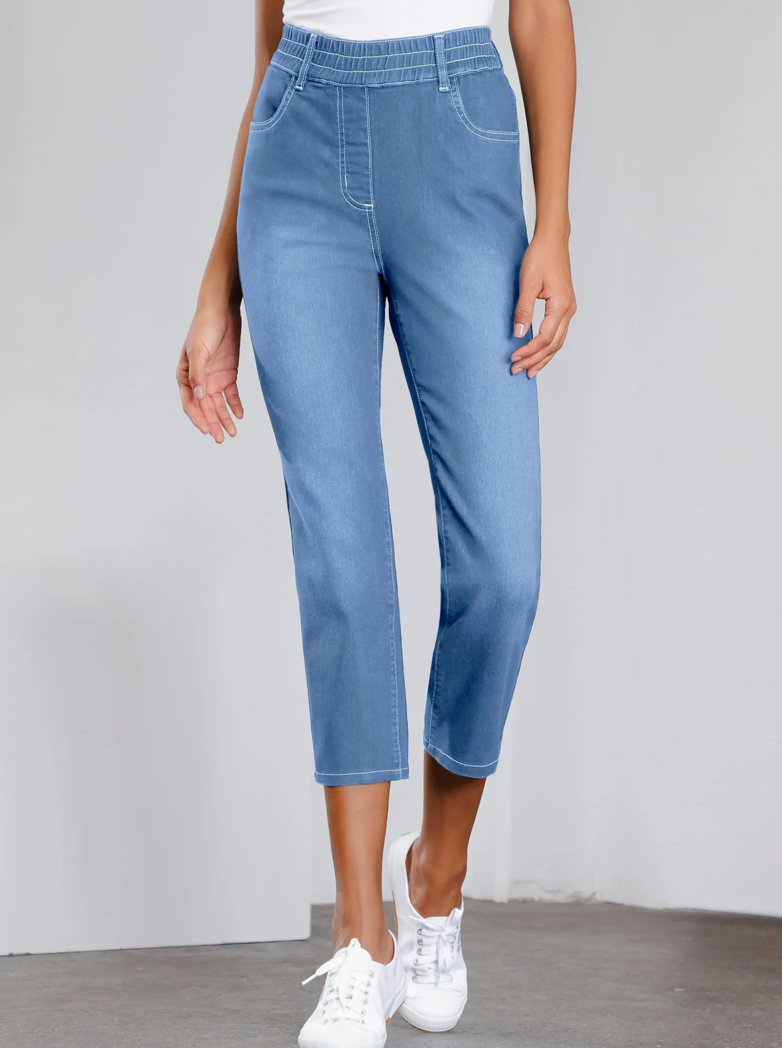 7/8-Jeans mit Reißverschluss-Blende