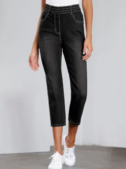 7/8-Jeans mit Reißverschluss-Blende