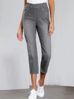 7/8-Jeans mit Reißverschluss-Blende