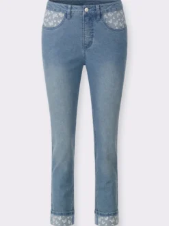 7/8-Jeans mit Schmetterlings-Einsätzen