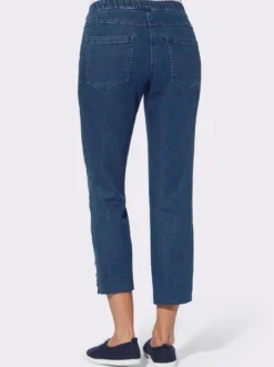 7/8-Jeans mit seitlichen Zierknöpfen