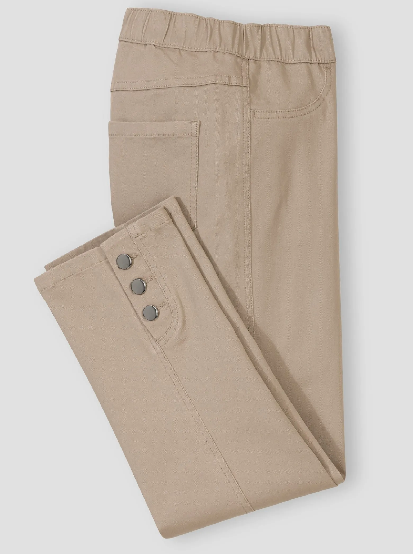 7/8-Jeans mit seitlichen Zierknöpfen