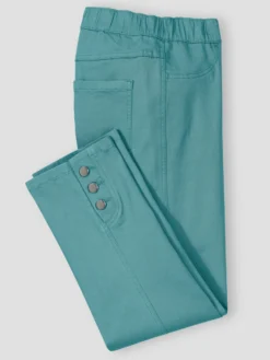 7/8-Jeans mit seitlichen Zierknöpfen