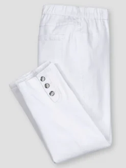 7/8-Jeans mit seitlichen Zierknöpfen