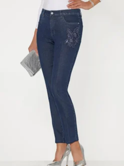 Jeans mit Stickerei