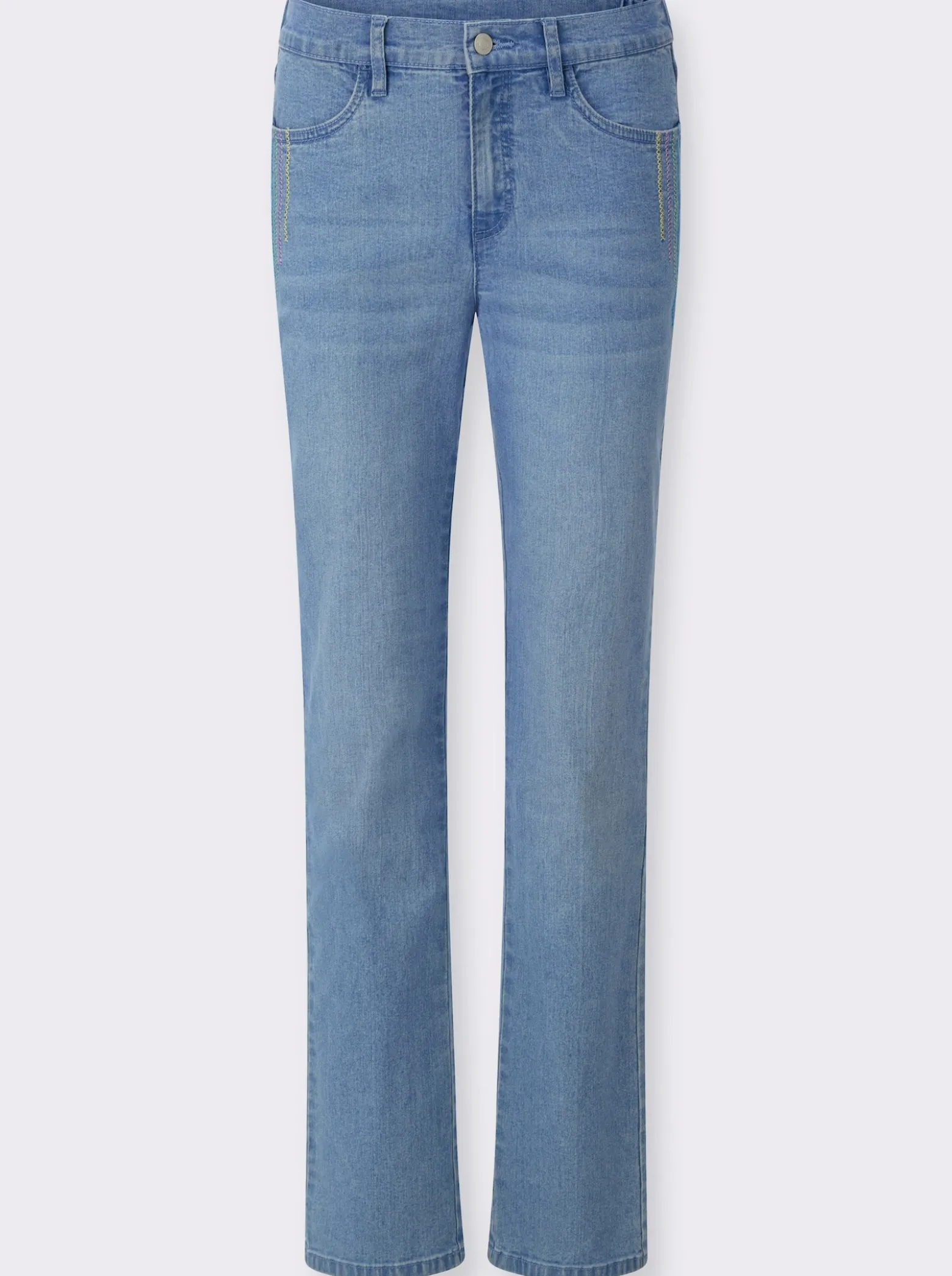 Jeans mit Stickerei an den Taschen