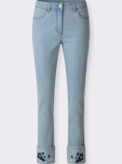 Jeans mit Stickerei und Pailletten