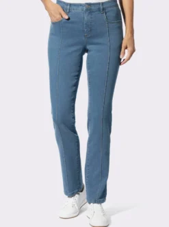 Jeans mit streckender Biese
