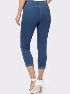7/8-Jeans mit Trachten-Stickerei