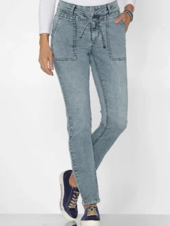 Jeans mit Tunnelzug und Bindeband