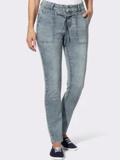 Jeans mit Tunnelzug und Bindeband