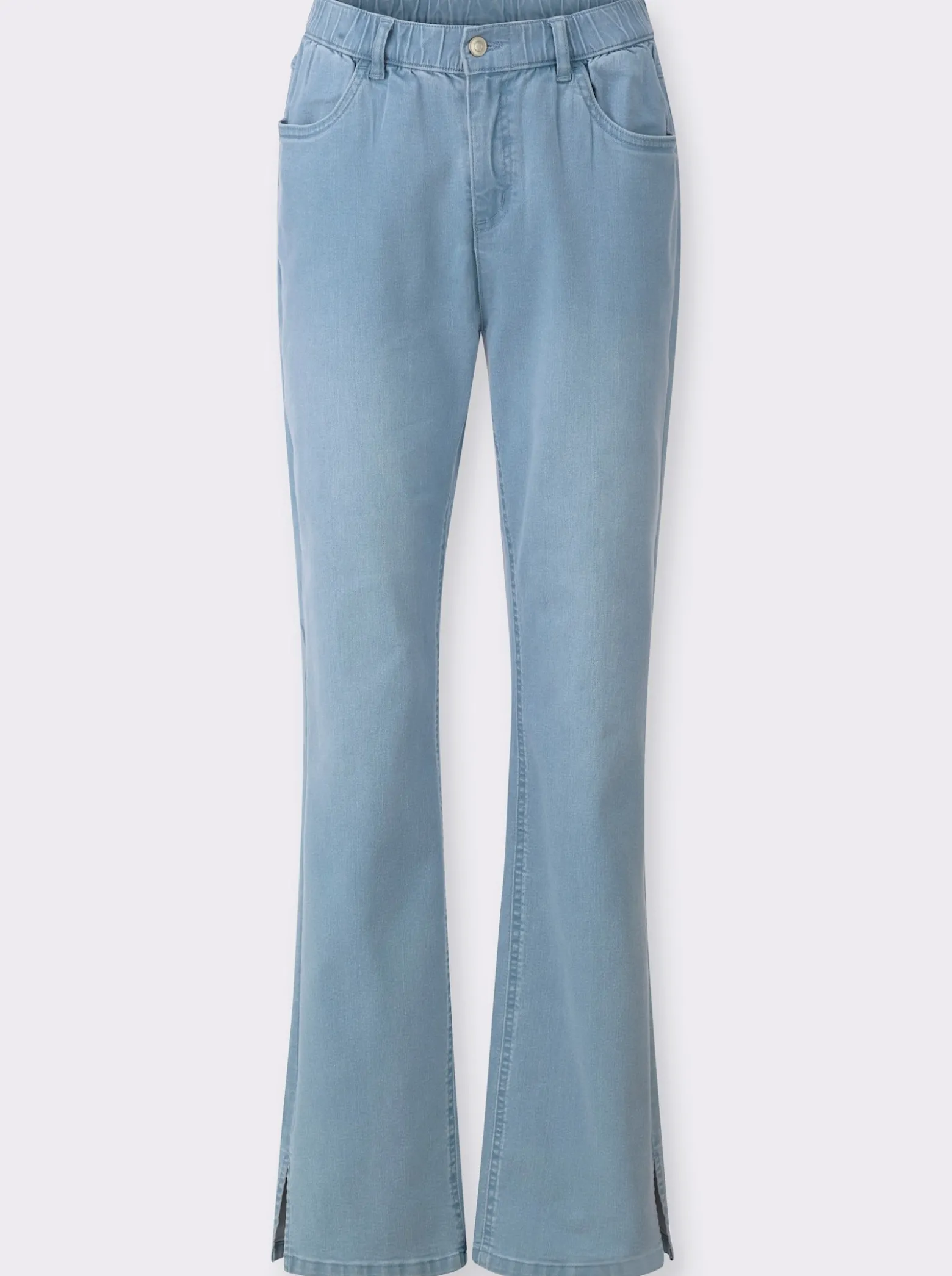 Jeans mit weitem Bein und Schlitz