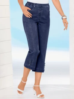 7/8-Jeans mit Zierriegel am Abschluss